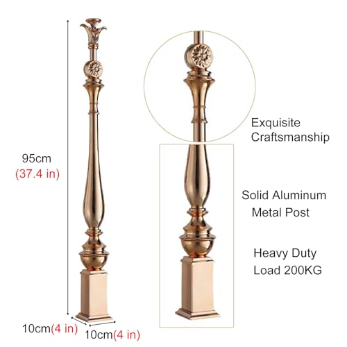 Rambarde à angle réglable à 270° en aluminium avec base robuste pour balcon et escalier moderne - 3