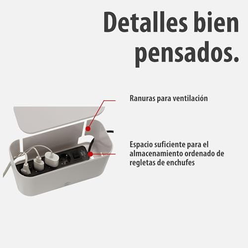 Miniatura 4 de Brennenstuhl Caja De Cables Para Regletas De Enchufes Caja De Plástico Especial Abs, Dimensiones Interiores: 296x129x134mm, Ideal Para El Hogar, La Oficina Y Las Zonas De Recepción Blanco