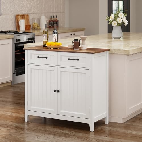 Bealife Küchen-Sideboard, Buffet-Schrank mit 2 Schubladen und 2 Türen, Küchenschrank mit Arbeitsplatte für Wohnzimmer, Esszimmer und Küche