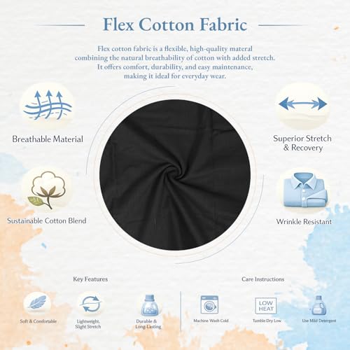 Image of Premium Cotton Flex Fabric for Sewing & Dressmaking | Soft, Breathable, Durable Material | Ideal for Kurtis, Shirts, Dresses, Home Decor & Crafts (Black, 1 Meter)