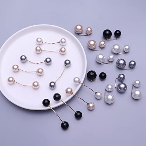 JeweBella 20 Pieces Artificial Women Pearl Brooch Pins for Women Anti-Exposure Neckline Safety Brooch Sweater Shawl Clips Vintage Shirts Dresses Pins Women Brooches
