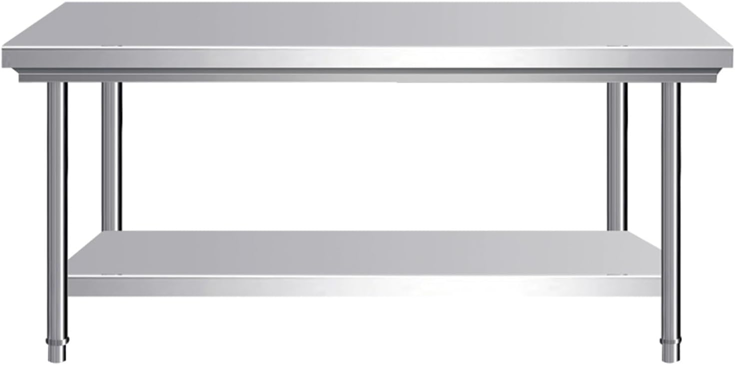 Outdoor Stainless Steel Work Table, Commercial Stainless Steel Table, Heavy Duty Kitchen Work Table, for Garage, Home, Warehouse, and Kitchen(80x50x80cm)