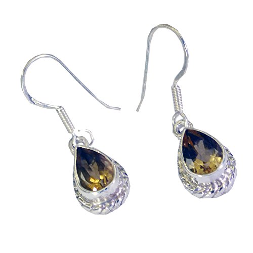 Boucles d'oreilles citrine naturelle argent pour illuminer vos journées