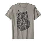 Cool Wolf Face TShirt Detailed Artistic Tee Womens Mens Boys