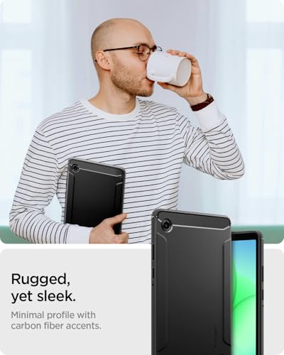 Image of Spigen Rugged Armor | Samsung Galaxy Tab A11 Case [Flexible] [Slim Protection] 8.7 inch Protective Back Cover | TPU - Matte Black