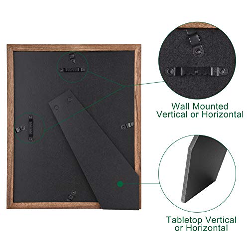 Emfogo 8X10 Picture, Pack Of 2 Picture Frames 8 By 10 With Real Glass, Rustic Solid Wood Photo Frames 8X10 Collage For Wall Decor (Carbonized Brown) #TOP3