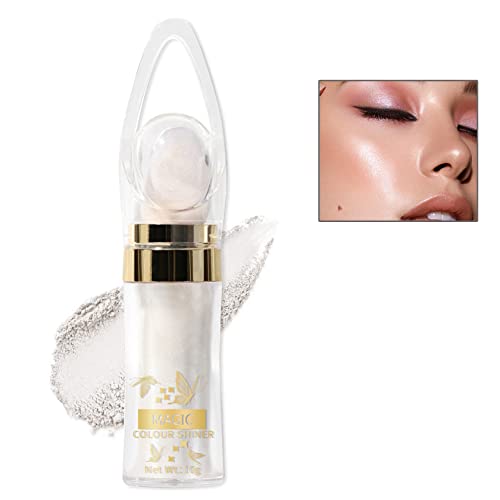 Polvo De Hadas Highlighter Glitter Stick Body Glitter Shimmer Face Brightening Highlighter Contour Powder Makeup Stick Face Blusher Fairy Glitter Highlighter Makeup - 01#Pearl White #TOP6