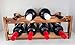 LoongZDD 8-Bottle Wine Rack - Premium Carbonized Pine Wood, Two-Tier Countertop Design