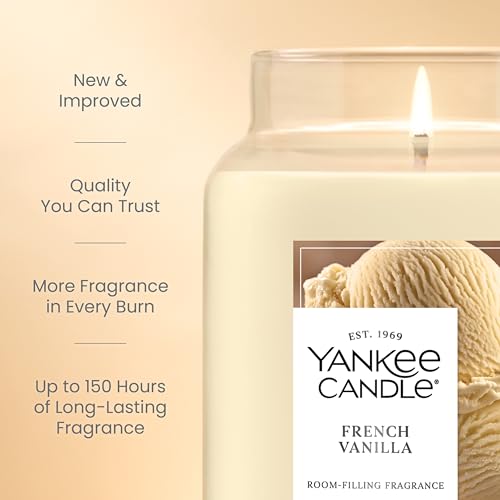 Yankee Candle Large Jar Scented Candle with up to 150 Hour Burn Time, Soy Wax Blend for Cleaner Consistent Burn, 22 oz Jar Candle with Room Filling Fragrance, French Vanilla by Yankee Candle - Image 3