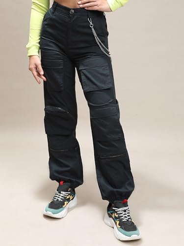 Image of Tokyo Talkies Women's Regular Fit Cargos Trousers| Mid-Rise