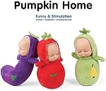 Enjoyin 4 inch Mini Doll Playset Includes 6 Soft Baby Doll and a Pumpkin Storage Bag Realistic Looking Small Baby Dolls Set for Toddlers