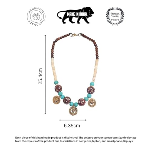 Image of AAKRITI ART CREATIONS Handcrafted Ethnic & Tribal Necklace Collection | Dhokra, Boho, Talisman & Statement Designs | Artisan Collar, Pendant & Lariat Jewelry for Women