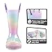 K KomForme Toddler Light Up Rain Boots for Girls Boys Waterproof Rain Boots with Handles Outdoors