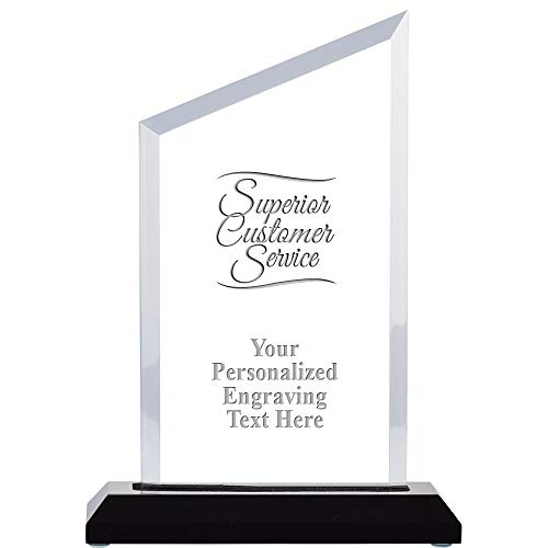 Crown Awards Superior Customer Service Acrylics - 6" Incline Skyline Acrylic Award Superior Customer Service Presentation Trophy, Engraving Includedprime