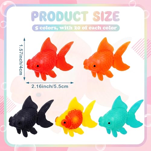 Image of Sumind 100 Pieces Multicolor Fake Floating Fishes Plastic Fake Goldfish Artificial Aquarium Fishes Colorful Realistic Artificial Moving Fish Ornament Decorations for Aquarium Fish Tank
