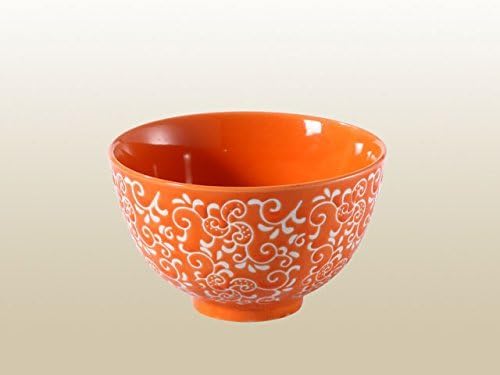 Nishida 120193 Japanese Tableware, Bowl, 6 Colors Arabesque Pattern Rice Bowl, No. 4.3, Orange, Home Restaurant, Commercial Tableware, Rice Bowl, Ochazule, Rice Bowl