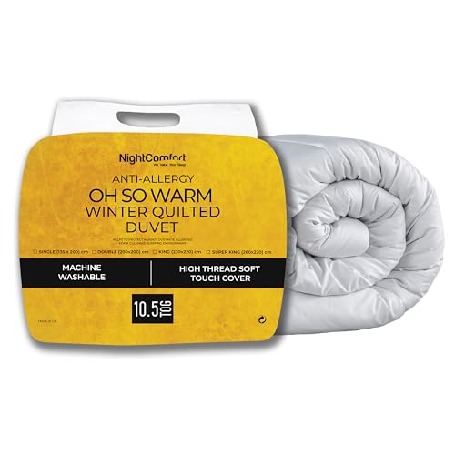 Night Comfort OH-SO WARM Ultra Snuggle Anti Allergy 10.5 Tog Winter Warm Duvet Quilt Luxury Microfibre All Season Thick Duvet, King