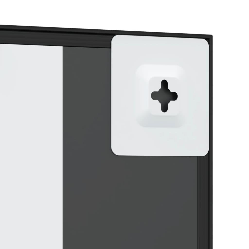 Espejo de pared cuadrado de 40 x 40 cm, negro, espejo de pared de vidrio con marco recubierto de polvo, espejo transparente para dormitorio, pasillo, salón, baño