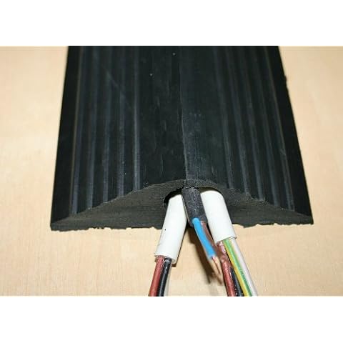 Heavy Duty Black Rubber Floor Cable Wire Cover Tidy Protector Safety Trunking Bumper Ramp 3 Metre length Cover