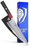 Dalstrong Chef Knife - 8 inch - Ronin Series - Double Bevel Blade Razor Sharp - Japanese AUS-10V Super Steel - Damascus Chef's Knife - G10 Handle Kitchen...