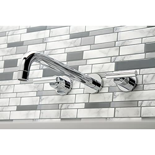 Kingston Brass KS8051CML Manhattan Two-Handle 3-Hole Wall Mount Roman Tub Faucet in Polished Chrome by Kingston Brass - Image 3