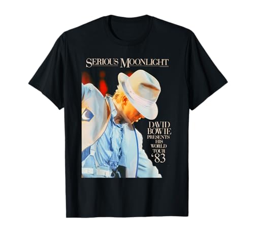 Oficial David Bowie Music Rock Serious Moonlight Camiseta