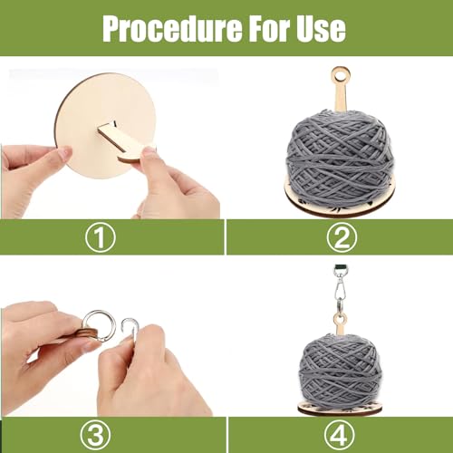 Image of Fettrey Portable Wrist Yarn Holder with Leather Strap,Yarn Storage Spinner | Knitting and Crocheting Craft Tool for Crochet Trave