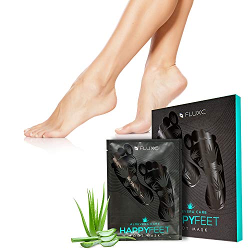 FLUXC® Happyfeet FootMask Voetmasker voor het verwijderen van eelt, met aloë vera, eeltverwijderaar, voetpeeling masker… - Afbeelding 3