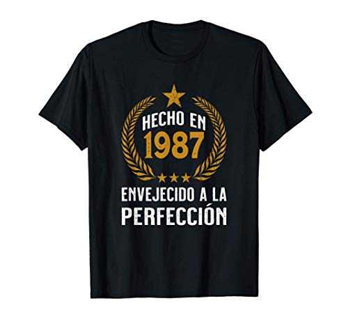 Hecho En 1987 Envejecido A La Perfección Cumpleaños Camiseta