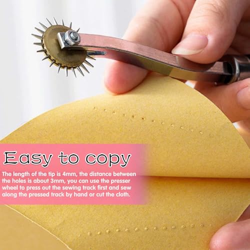 iTYOOS 3 Stück Kopierrädchen und Nahtroller Kit, Schneiderrädchen Schnittmusterrad, Edelstahl Markierrädchen, Rollschneider, Nähzubehör für DIY Leder Kanten Kunsthandwerk, Quilten, Nähen