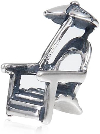 Miniatura 4 de Charm para silla de playa de plata de ley 925 para paraguas de viaje apto para pulseras de moda