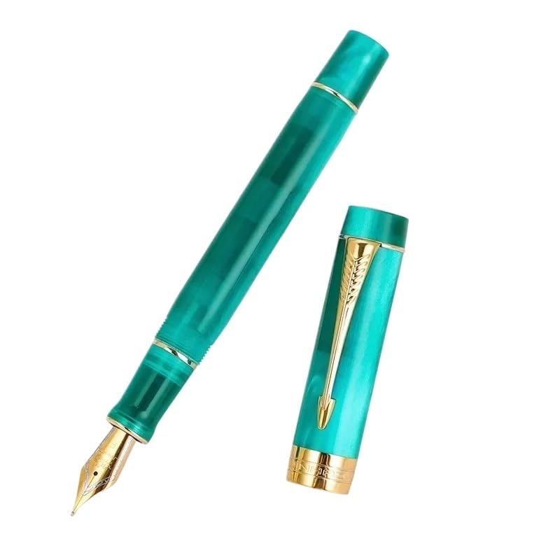 PURYN Pluma estilográfica de resina en forma de flecha con clip dorado, artículos de papelería, oficina, escuela (20, F)