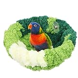 Cozy Plush Bird Nest for Winter - Hanging Cage Bed for Parakeets Lovebirds Cockatiels Conures & Small Pets Ideal Breeding Hut & Sleeping Space
