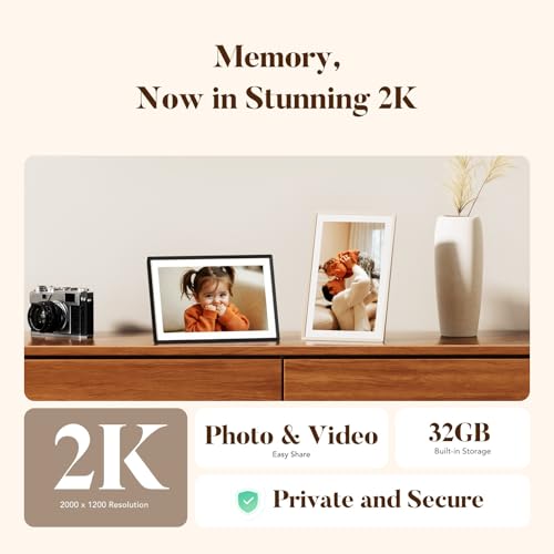 Image of pexar by Lexar Digital Picture Frame, 2K Resolution Ultimate Clarity, 11'' Anti-Glare Touch Screen Stunning Under Lighting, WiFi Photo Frame 32GB for Home Decor, Gifting, Share Photos /Videos via APP