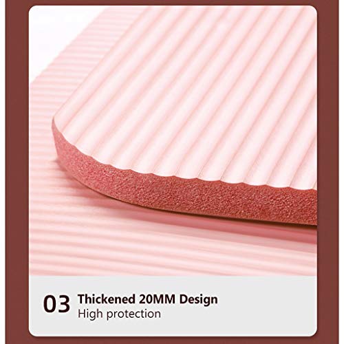 20mm厚く ヨガマット エクササイズマットトレーニングマット 185*80cm 軽量 水洗い可能 ヨガ マットストラップ ストラップ付き 収納ケース付 ニトリルゴム 滑り止め ピラティス マット (Color : A, Size : 2) 6枚目