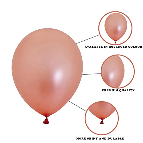 Image of Party Propz Rose Gold Metallic Balloons - 50Pcs Metallic Balloons