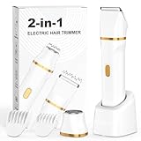 Rasoir Electrique Femme, 2 en 1 Tondeuse précise pour visage, Wet&Dry...