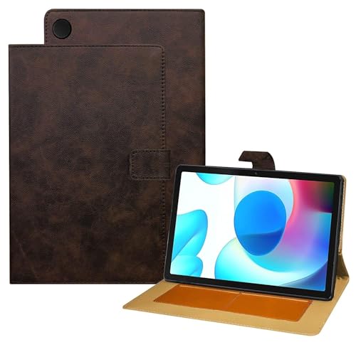 Image of Flip Cover Compatible for Realme Pad 10.4 Inch (2021) | Premium PU Leather Case with Stand Function | Smart Flip Tablet Cover with Auto Sleep /Wake | Black (Dark Brown)