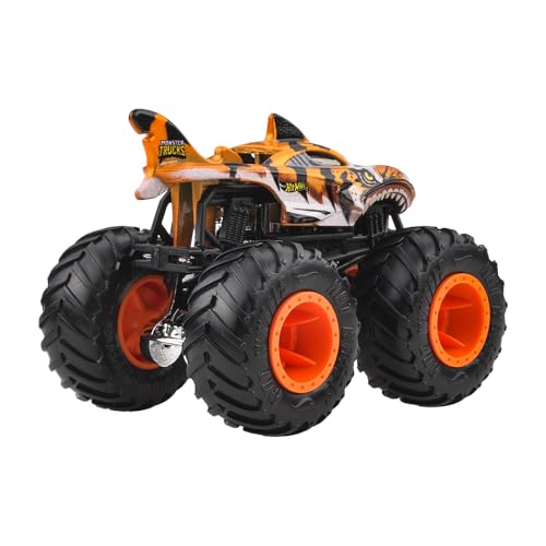 Image of Hot Wheels Tiger Shark Vs 5 Alarm Demolition Doubles Monster Trucks 2025 1:64 Scale 3+ Ages - Multicolor