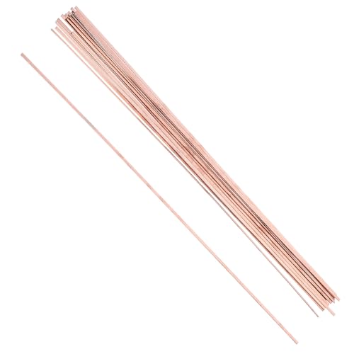 Veemoon 20 Varillas de Soldadura de Cobre para Soldadura Fuerte Alambre Tubular Dorado Varilla de Reparación para Industria Electromecánica Paquete de 20 Piezas