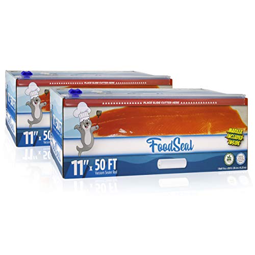 FoodSeal 11" x 50' Vacuum Sealer Rolls | 2-Pack | 100 Feet Total