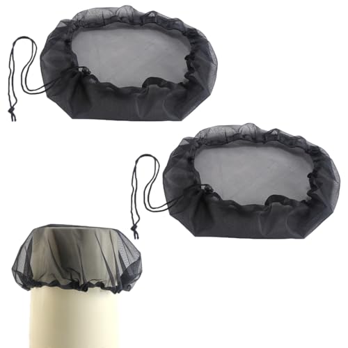 2 Pcs Adjustable Rain Barrel Net Cover 60cm Adjustable Rain Butt Net Water Butt Cover Mesh for Outdoor Garden Water Catchment Bucket