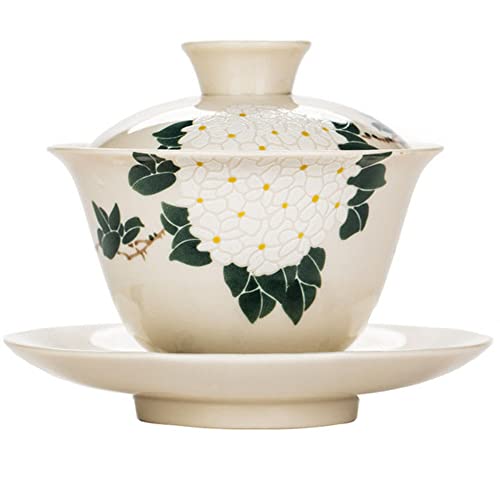 XIALON 175ml Ceramic Handmade Kung Fu Gaiwan Creative Hand Painted Tureen Tea Set Tea Bowl