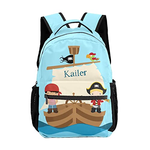 Pirate Boys Big Ship Personalized Kids School Backpack Custom for Boys Girls Primary Daypack Bookbag Travel Bag