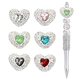 sourcing map Juego de 12 cuentas focales de diamantes de imitación para bolígrafos (mezcla pastel primaveral)