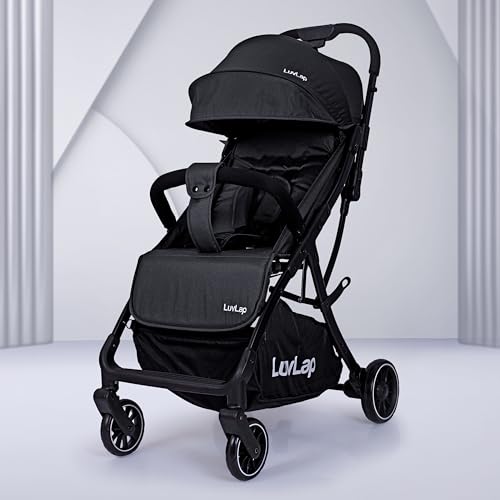 Image of LuvLap Regency Baby Stroller, Pram for 0 to 3 Years with 5 Point Safety Harness, Large Storage Basket, Heavy Duty Wheels, Easy Fold, Extendable Canopy, Multilevel Recline & Adjustable footrest