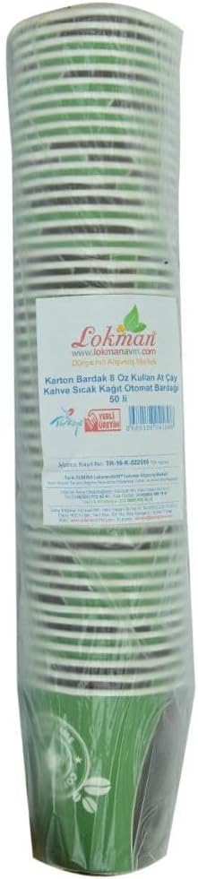 Karton Bardak 8 Oz Kullan At Çay Kahve Sıcak Kağıt Otomat Bardağı 50 li 1 Paket