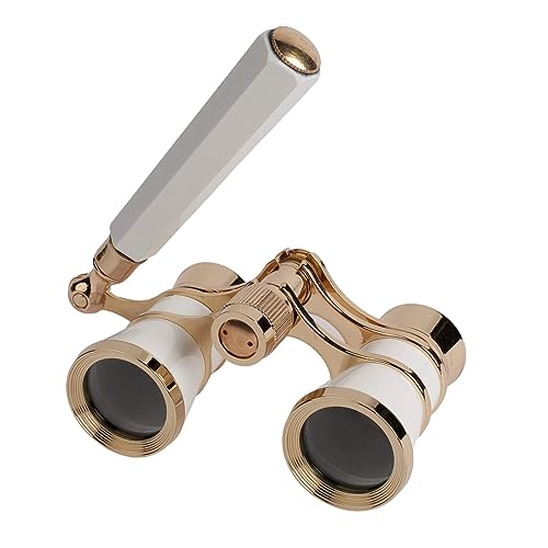 Marsrut Ultra HD 3X25 Opera Theatre Binocular Glasses with Handle - White Color Telescope to View Theater, Horse Racing & Concerts, Lightweight Binoculars for Men & Women, Included Accessory Kit