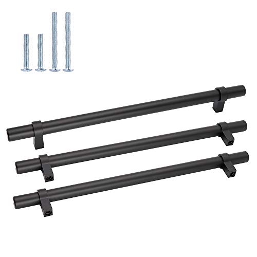 Goldenwarm Lot de 10 poignées de meubles de cuisine Noir