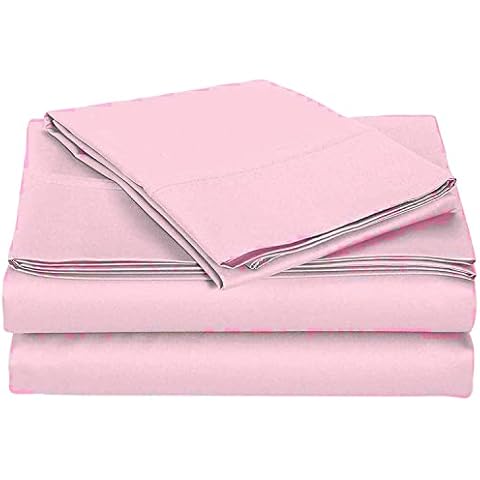 Tony's Textiles 4 Piece Sheet Set 1000 Thread Count 100% Egyptian Cotton 24 Inches Deep Pocket Sheet Set, Light Pink Solid, Full Cover